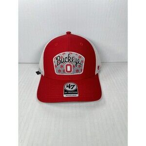 Ohio State Buckeyes '47 Brand Trucker Adjustable Snapback Hat Cap Red White NEW